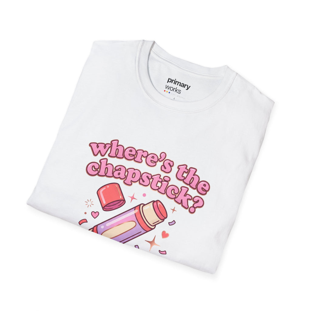 Where's the Chapstick? Rocket Lip Balm T-Shirt — Cute Pink Cosmetic Graphic Tee