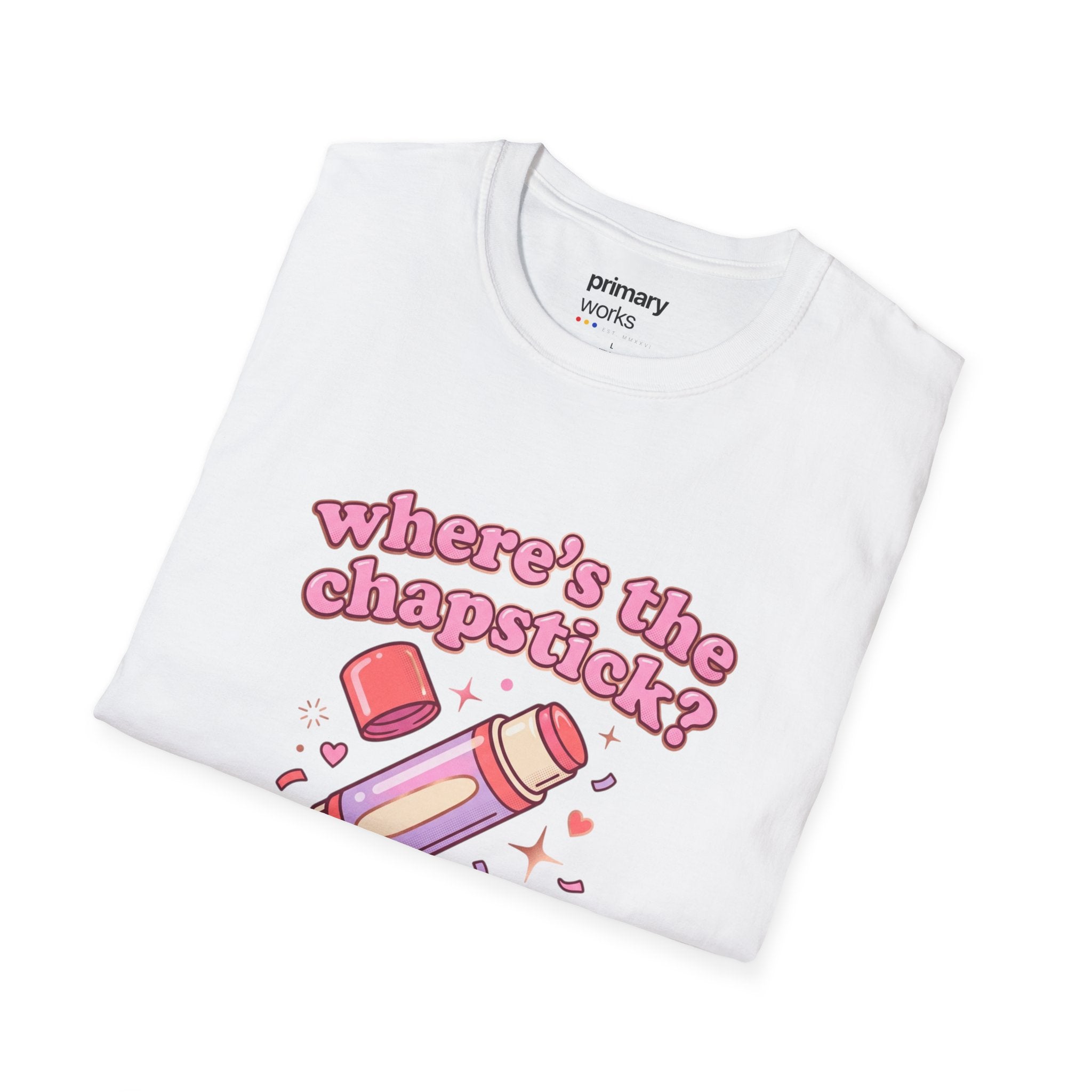 Where's the Chapstick? Rocket Lip Balm T-Shirt — Cute Pink Cosmetic Graphic Tee