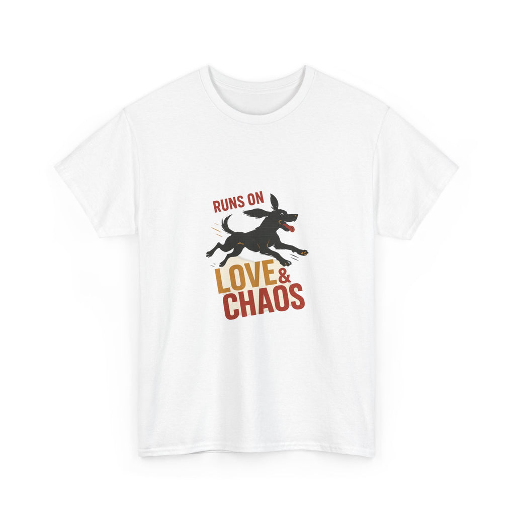 Love and Chaos Dog Mom Tee — New Puppy Owner Gift | Zoomies Silhouette Shirt