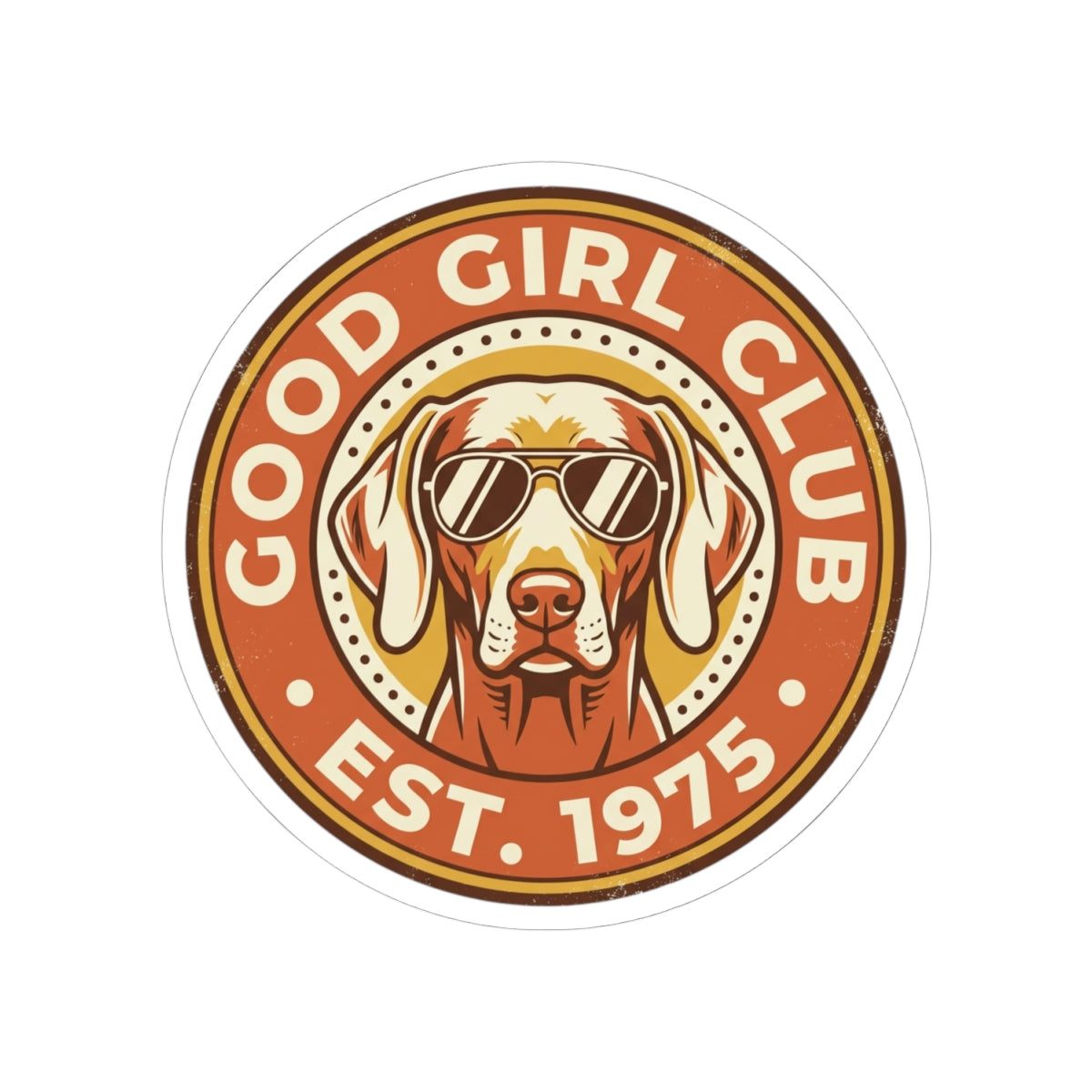 Good Girl Club Dog Sticker | Kiss-Cut Vinyl Sticker, Retro Puppy Emblem