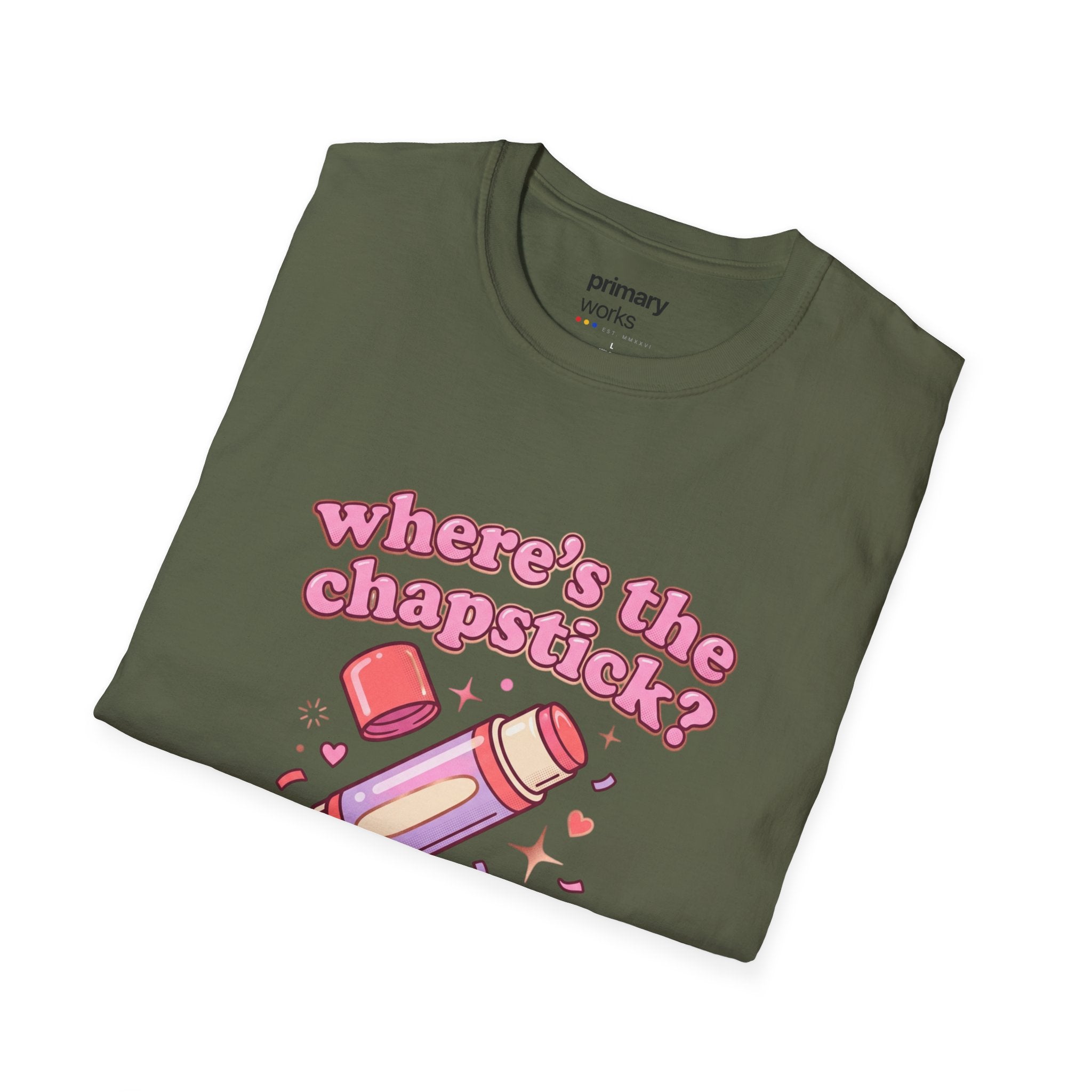 Where's the Chapstick? Rocket Lip Balm T-Shirt — Cute Pink Cosmetic Graphic Tee