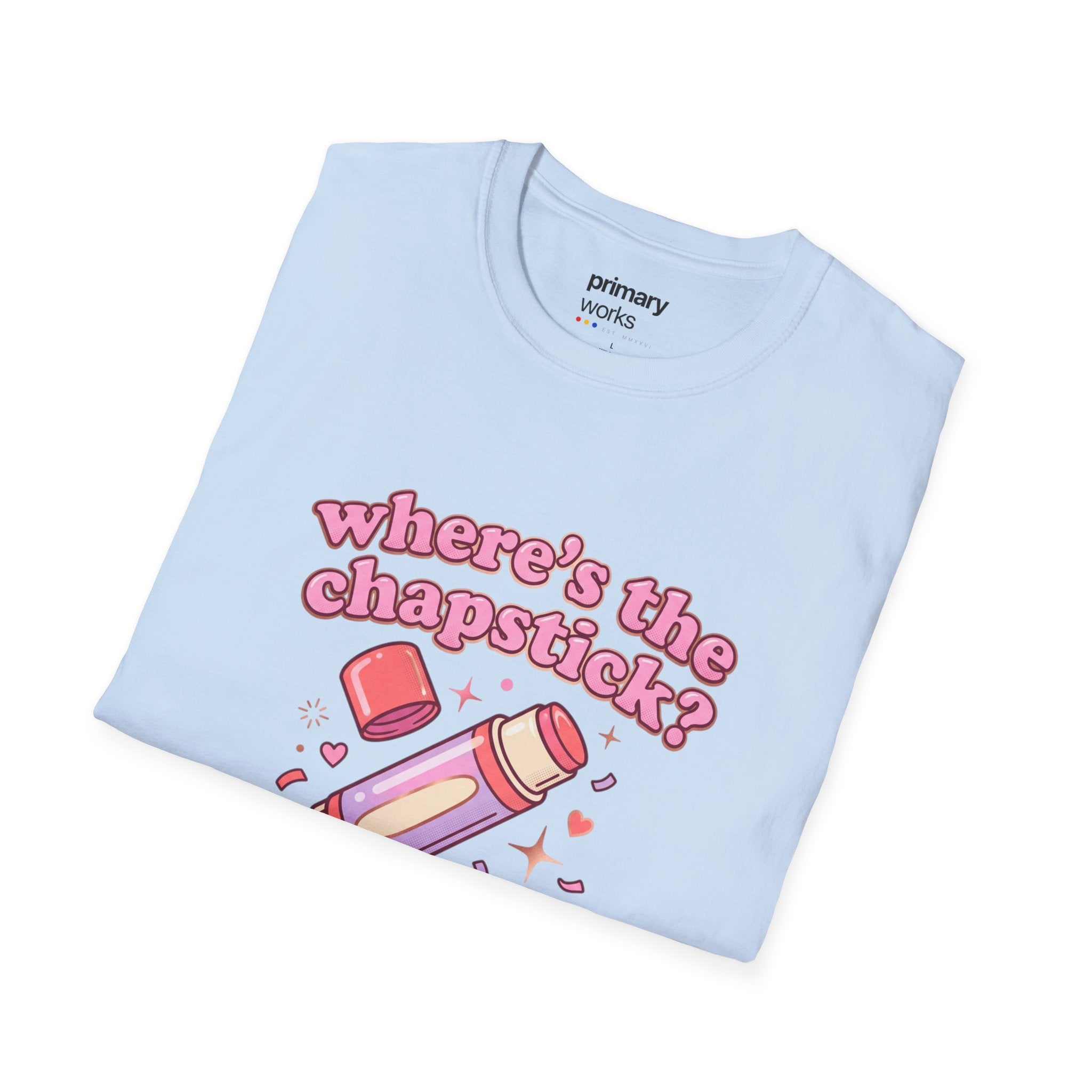Where's the Chapstick? Rocket Lip Balm T-Shirt — Cute Pink Cosmetic Graphic Tee