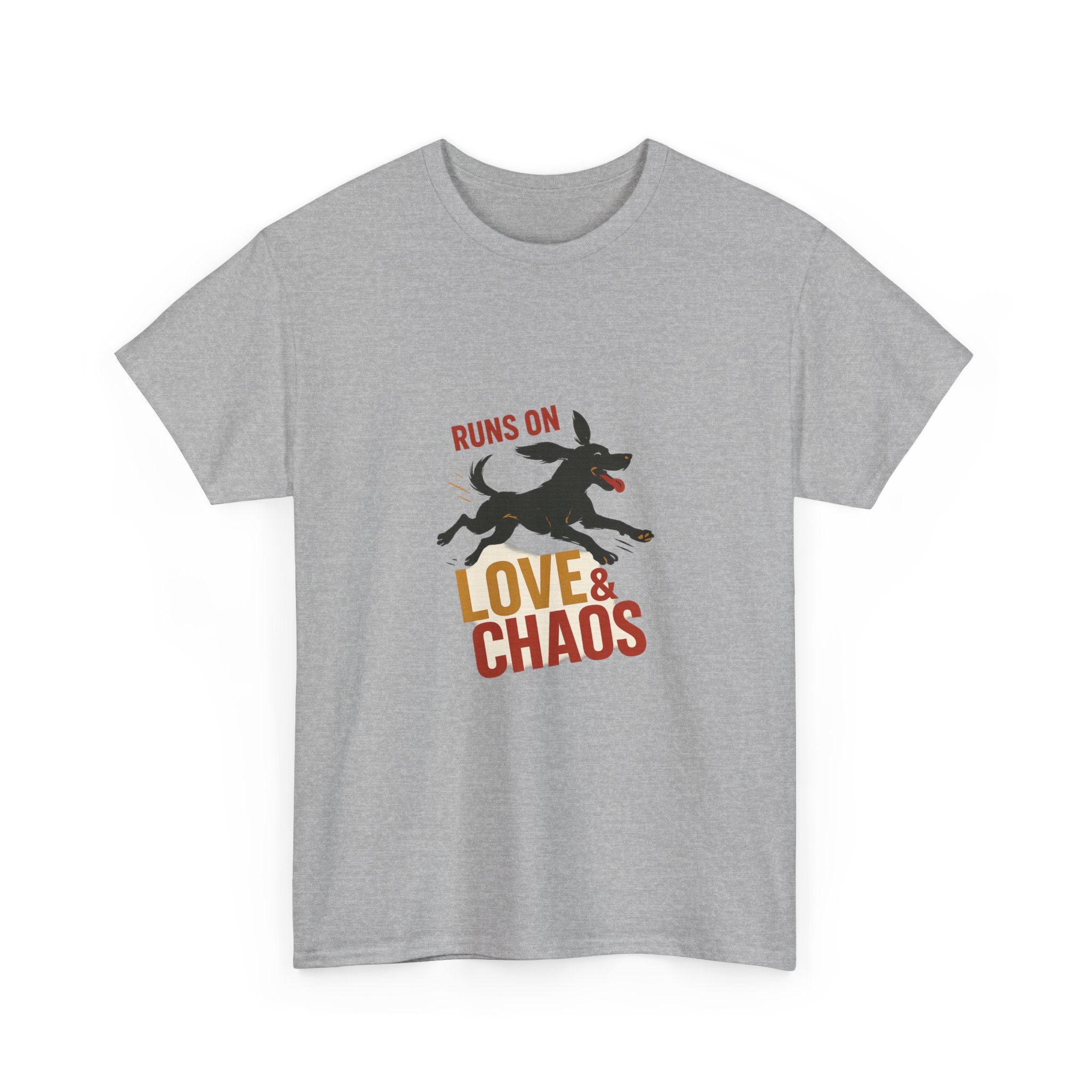 Love and Chaos Dog Mom Tee — New Puppy Owner Gift | Zoomies Silhouette Shirt