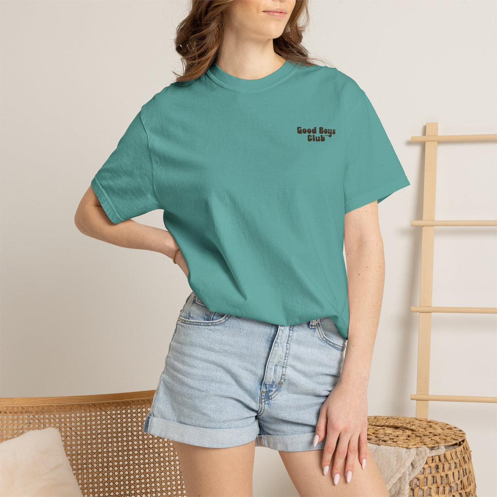Good Boys Club T-Shirt — Retro Dogs Guitar Beach Graphic