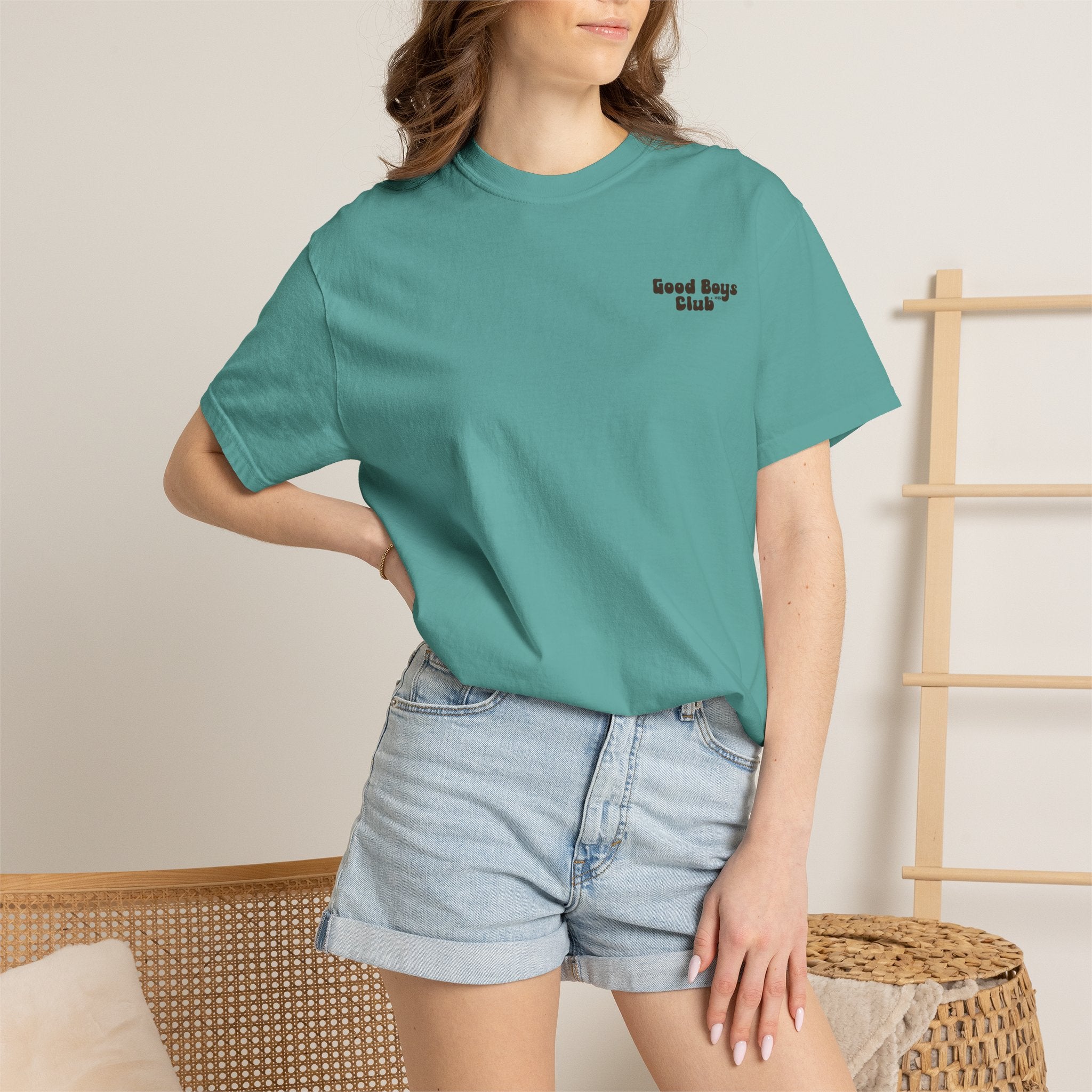 Good Boys Club T-Shirt — Retro Dogs Guitar Beach Graphic