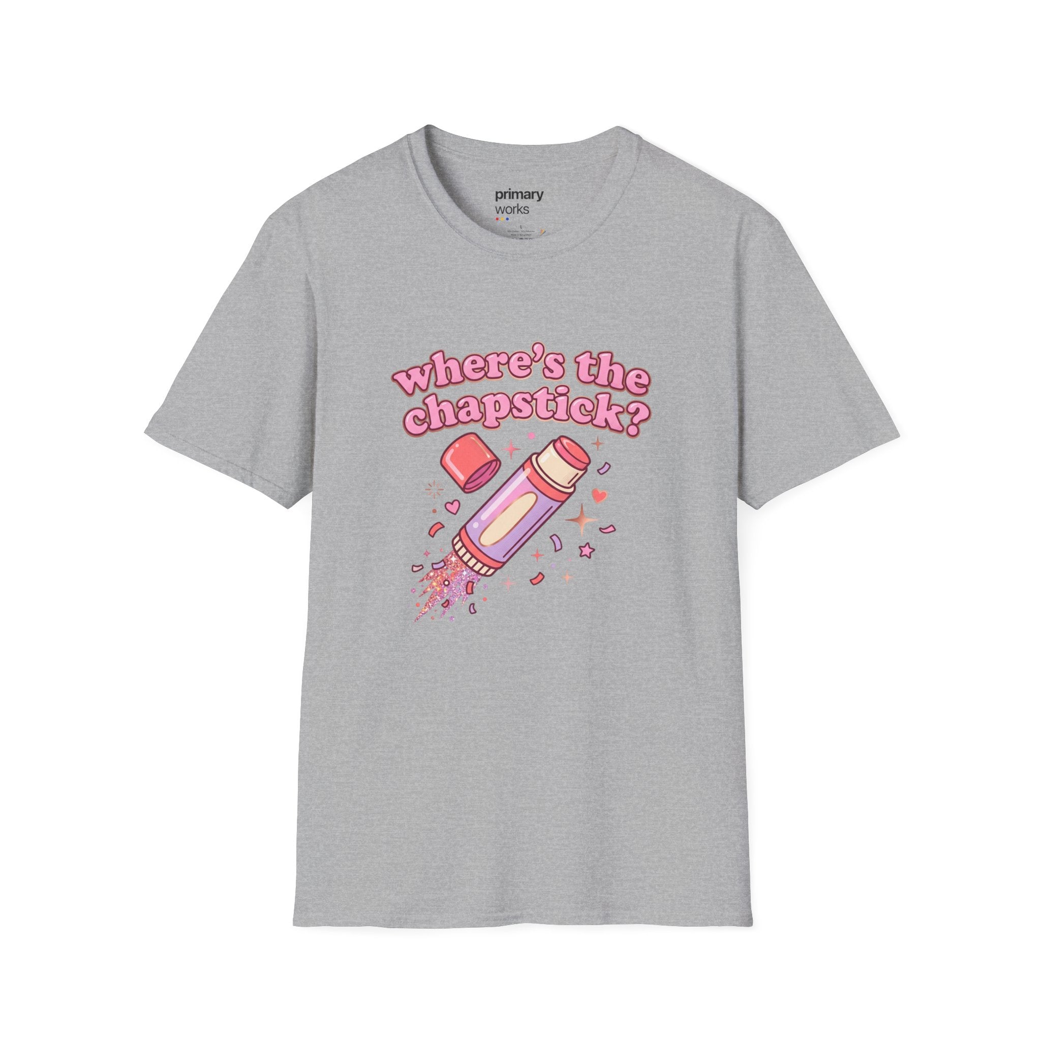 Where's the Chapstick? Rocket Lip Balm T-Shirt — Cute Pink Cosmetic Graphic Tee