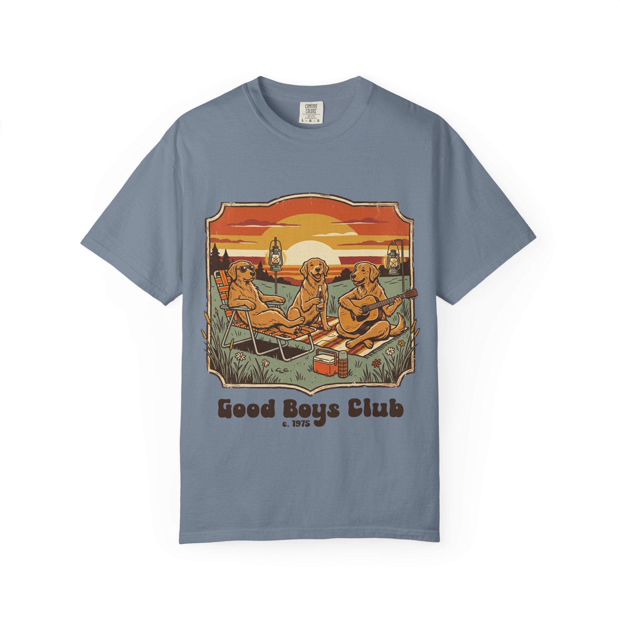 Good Boys Club T-Shirt — Retro Fishing Dogs Graphic Tee