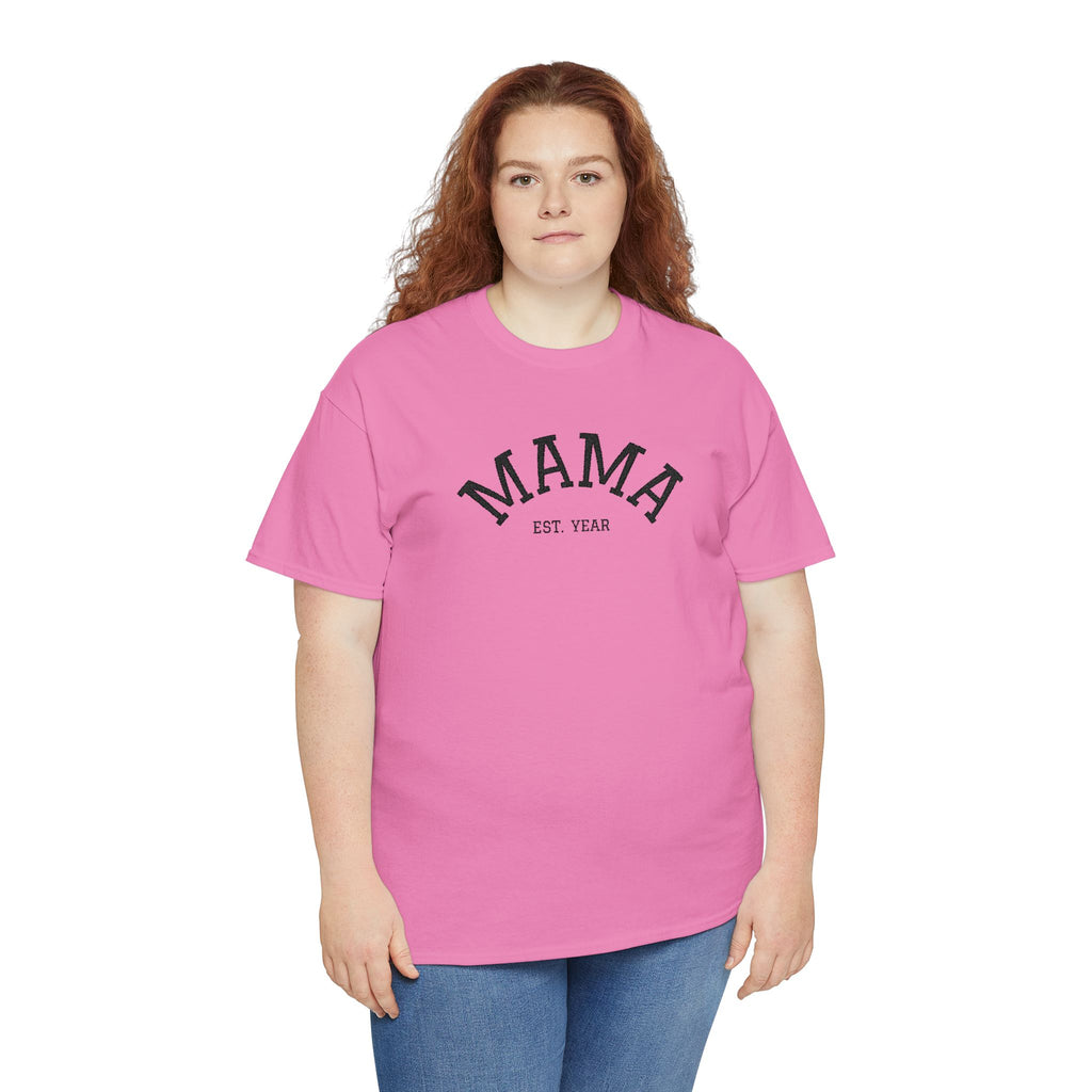 Mama Est. Year T‑Shirt — Vintage Mom Graphic Tee (Custom Year)