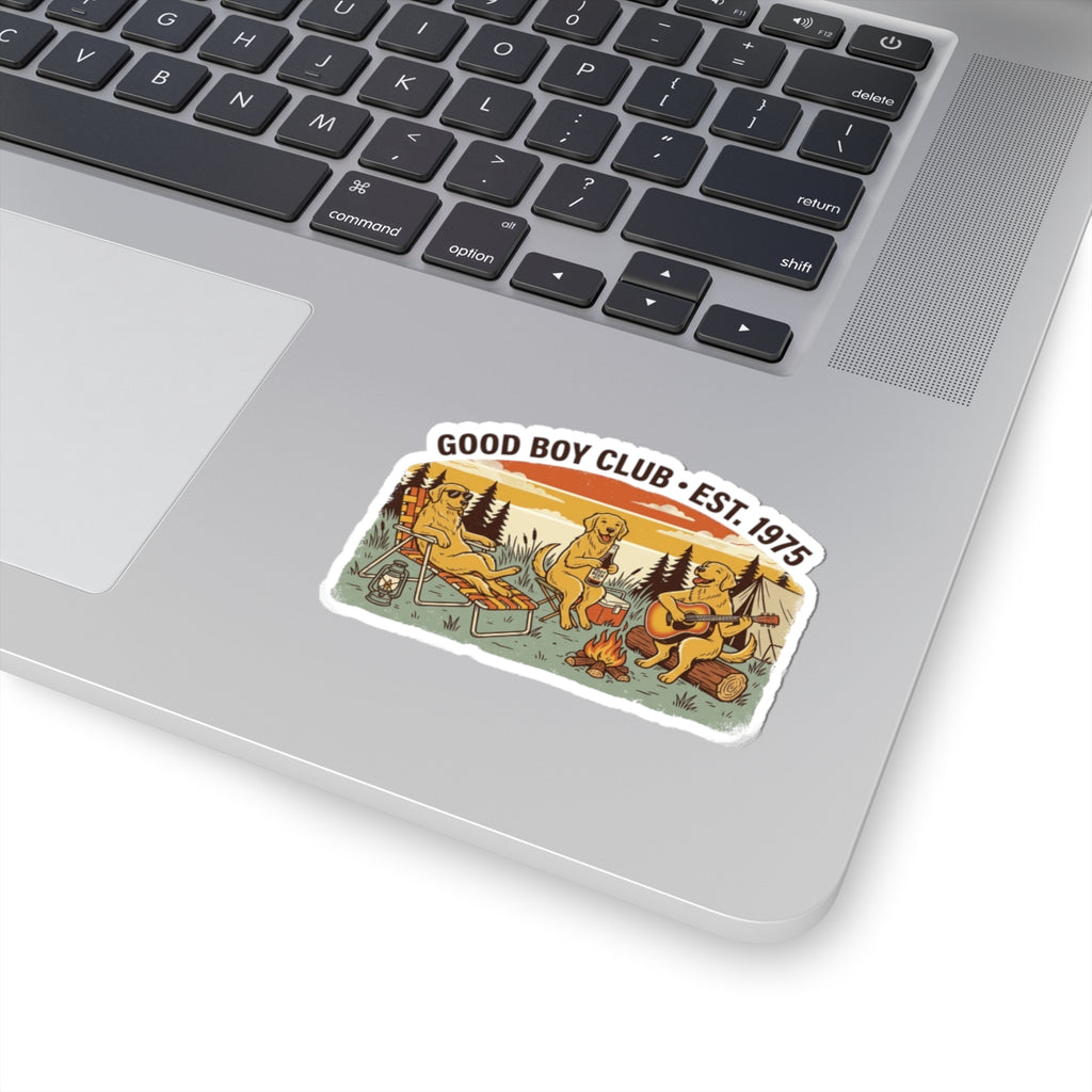 Good Boy Club camping dogs Sticker | Kiss-Cut Vinyl Sticker