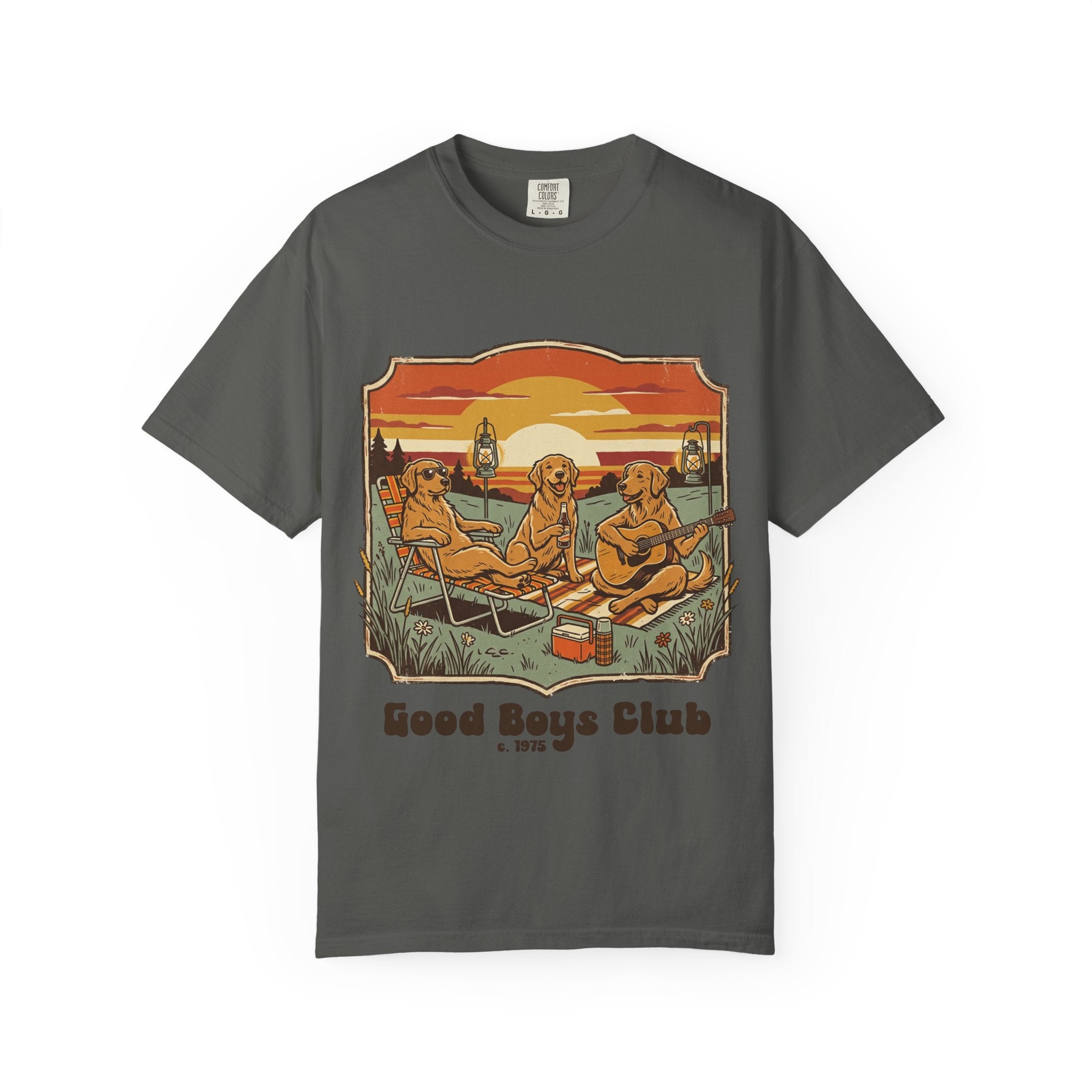 Good Boys Club T-Shirt — Retro Fishing Dogs Graphic Tee