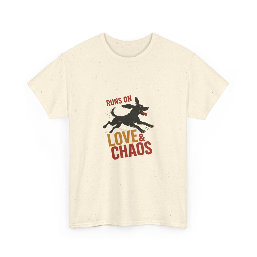 Love and Chaos Dog Mom Tee — New Puppy Owner Gift | Zoomies Silhouette Shirt