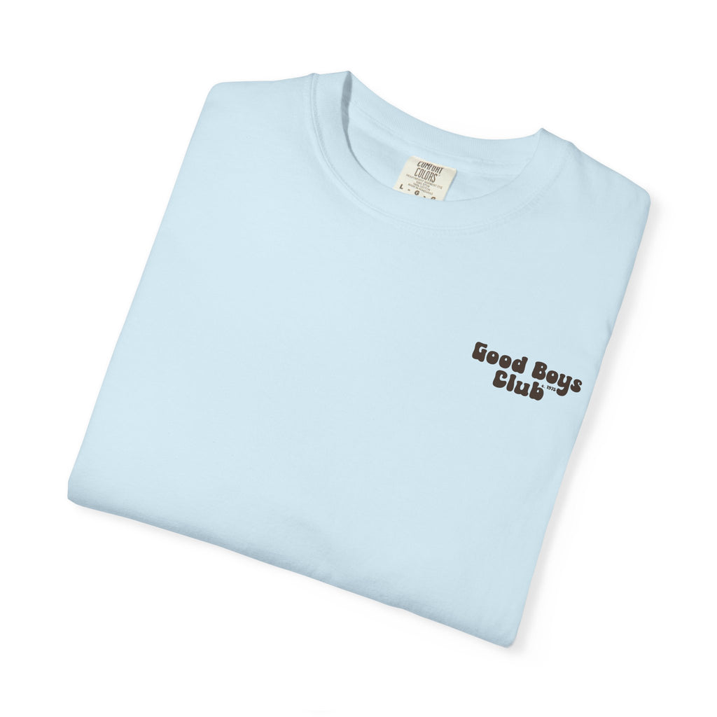 Good Boys Club T-Shirt — Retro Dogs Guitar Beach Graphic