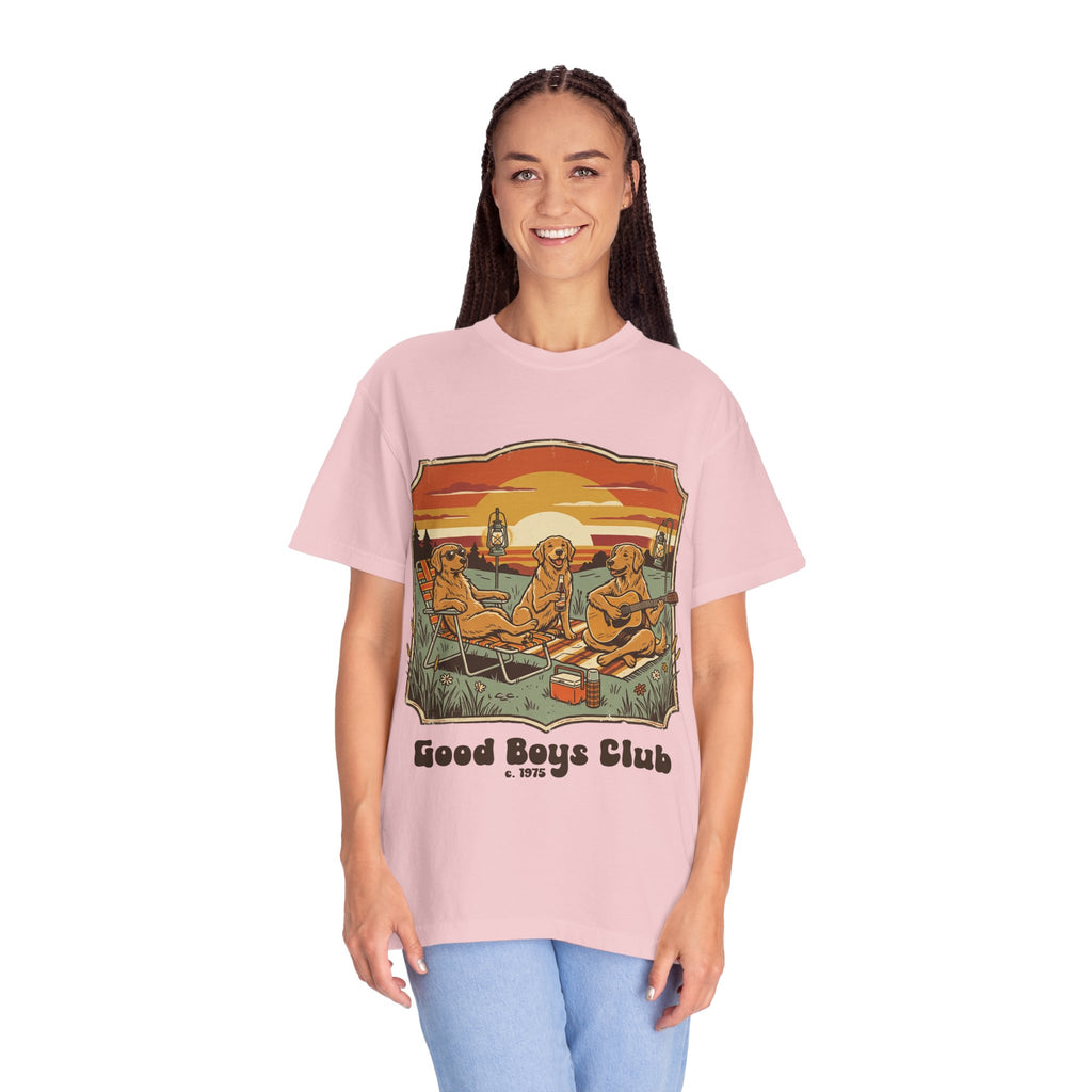Good Boys Club T-Shirt — Retro Fishing Dogs Graphic Tee
