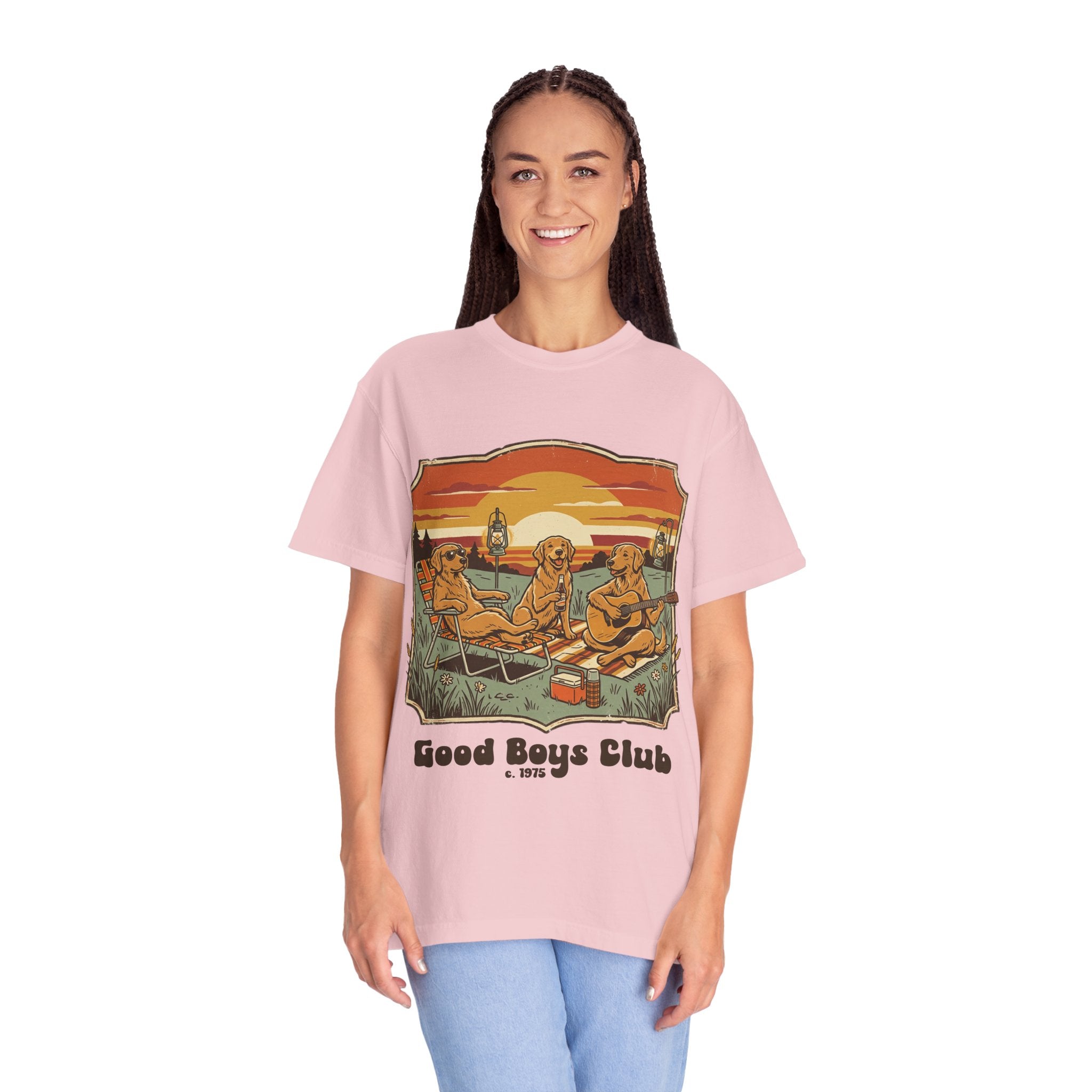 Good Boys Club T-Shirt — Retro Fishing Dogs Graphic Tee