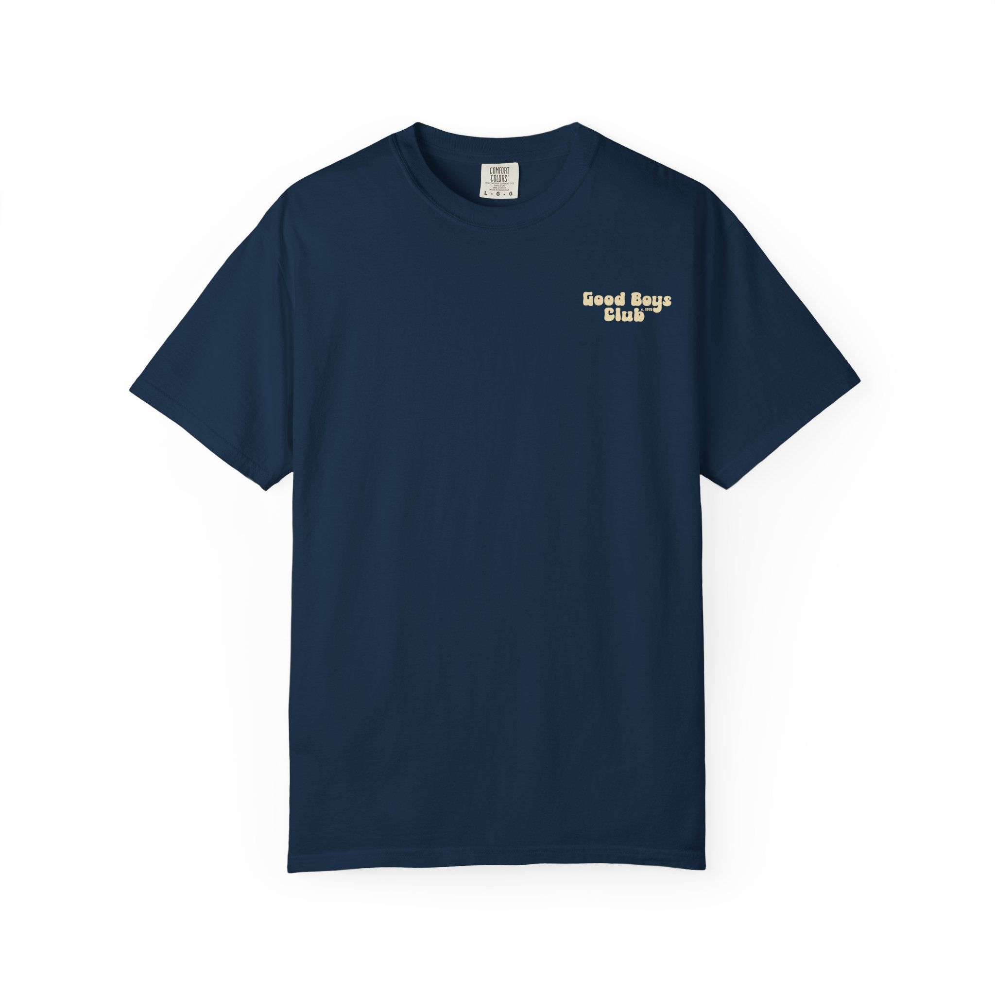 Good Boys Club T-Shirt — Retro Dogs Guitar Beach Graphic