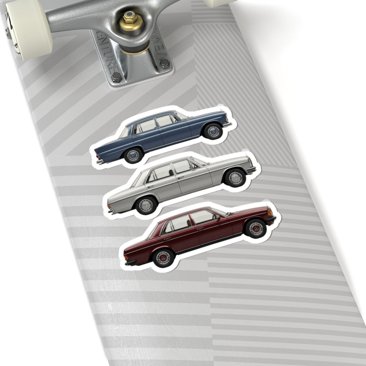 Vintage Sedan Illustration Kiss-Cut Stickers | Classic Car Laptop Decals