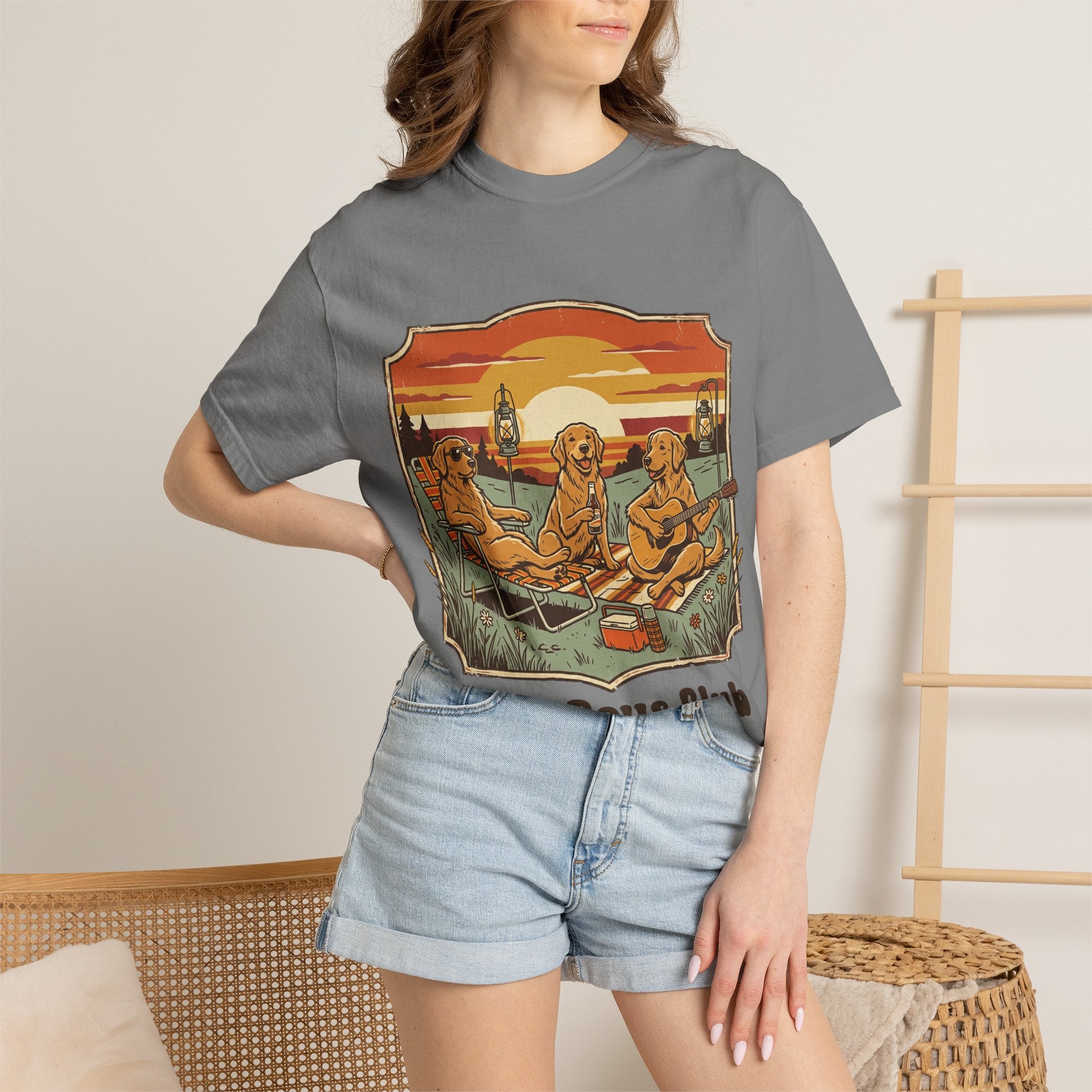 Good Boys Club T-Shirt — Retro Fishing Dogs Graphic Tee