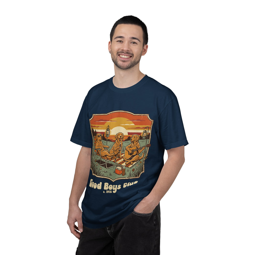 Good Boys Club T-Shirt — Retro Fishing Dogs Graphic Tee