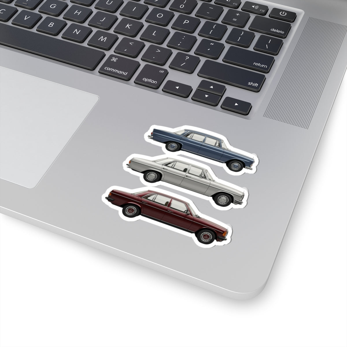 Vintage Sedan Illustration Kiss-Cut Stickers | Classic Car Laptop Decals