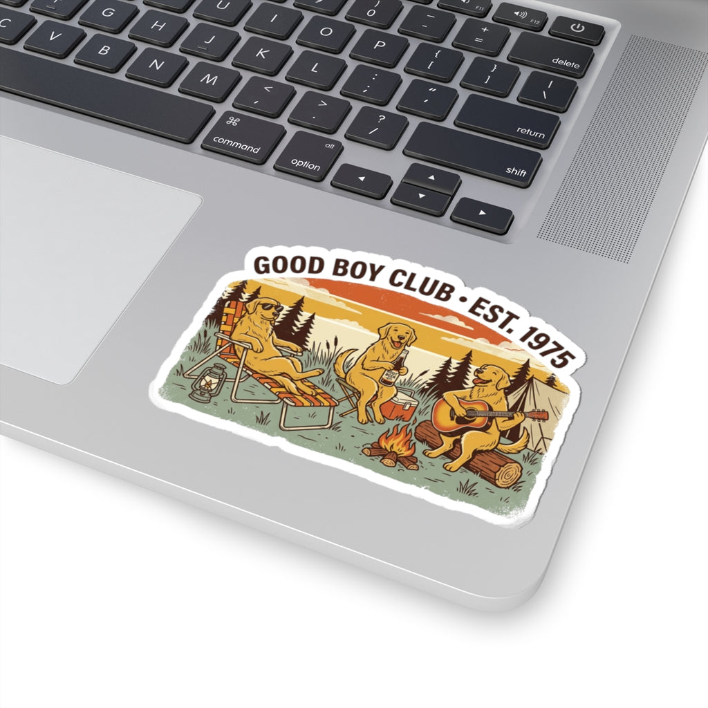 Good Boy Club camping dogs Sticker | Kiss-Cut Vinyl Sticker
