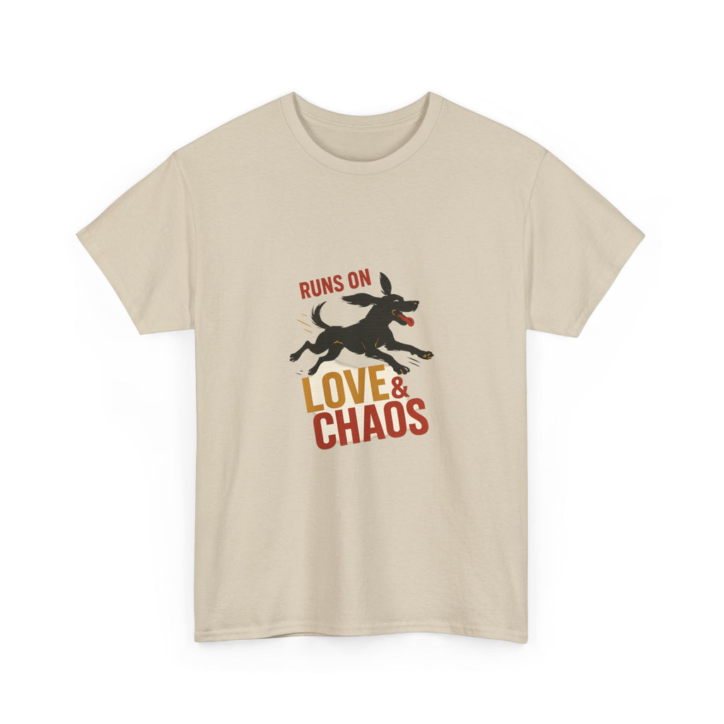 Love and Chaos Dog Mom Tee — New Puppy Owner Gift | Zoomies Silhouette Shirt
