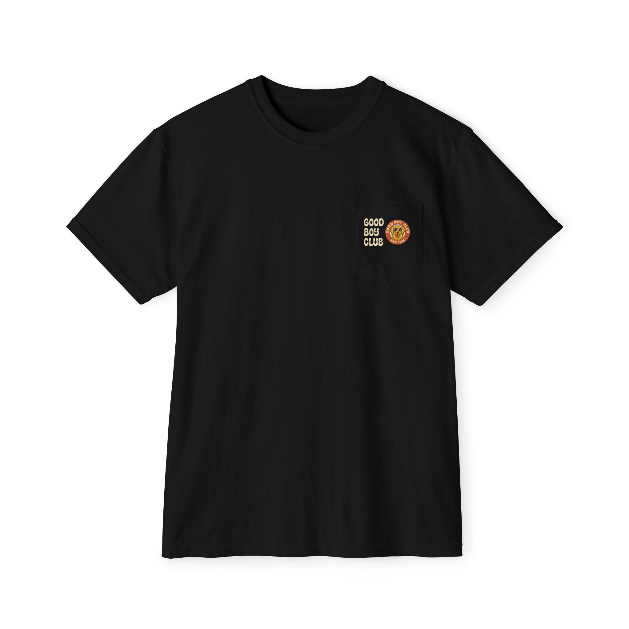 Camping Sunset Band Pocket T-Shirt | Back Graphic Outdoor Scene