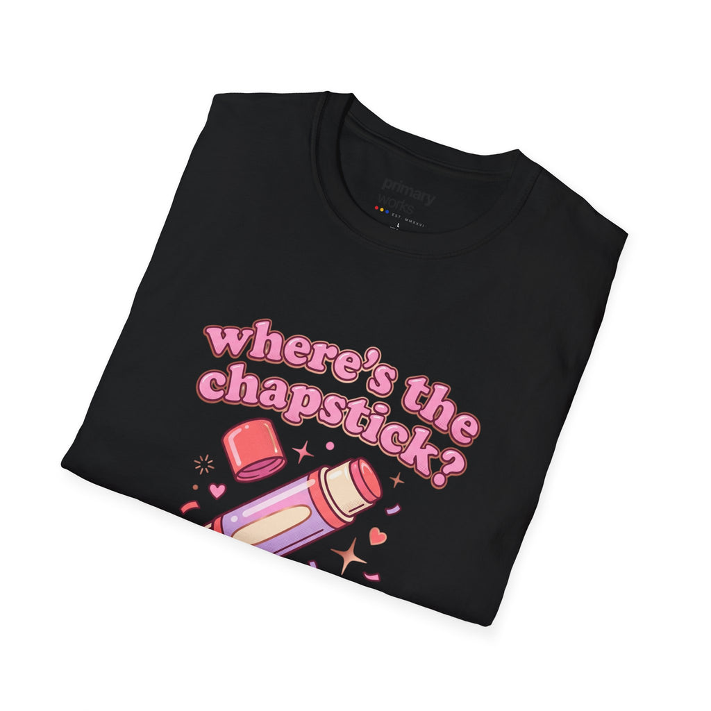 Where's the Chapstick? Rocket Lip Balm T-Shirt — Cute Pink Cosmetic Graphic Tee