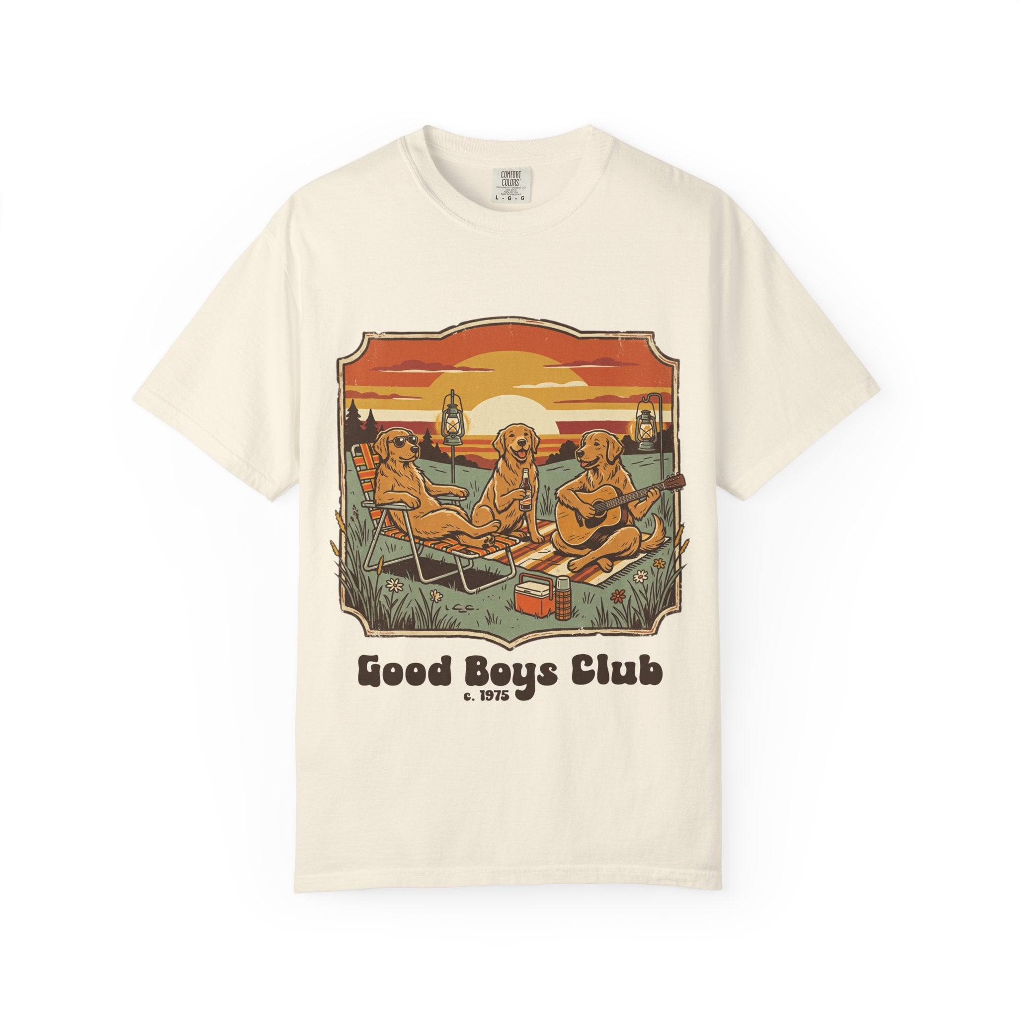 Good Boys Club T-Shirt — Retro Fishing Dogs Graphic Tee