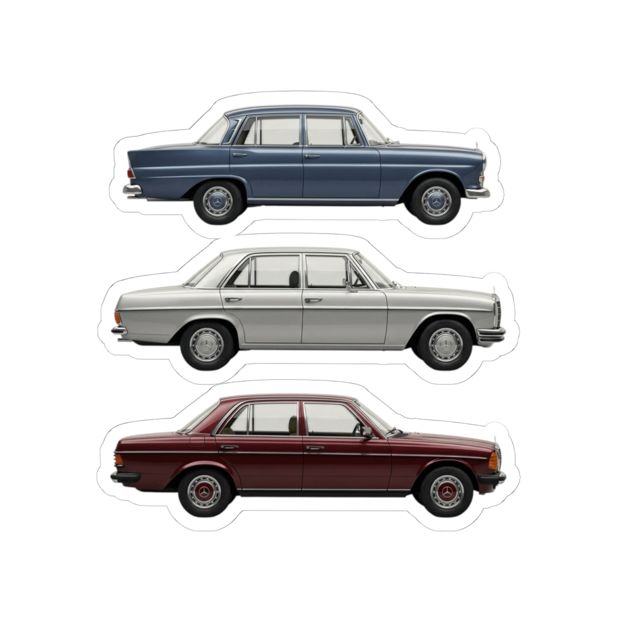 Vintage Sedan Illustration Kiss-Cut Stickers | Classic Car Laptop Decals
