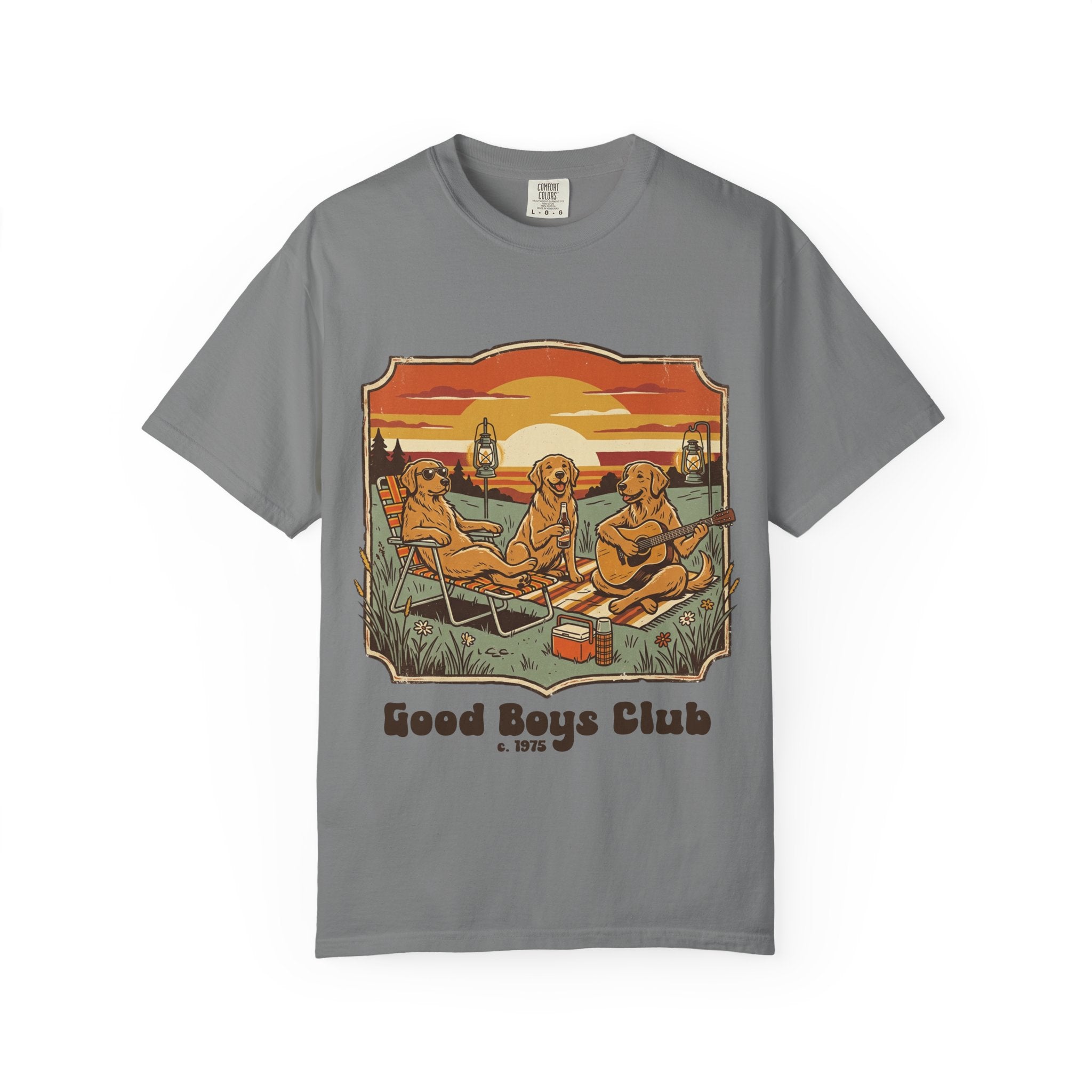 Good Boys Club T-Shirt — Retro Fishing Dogs Graphic Tee