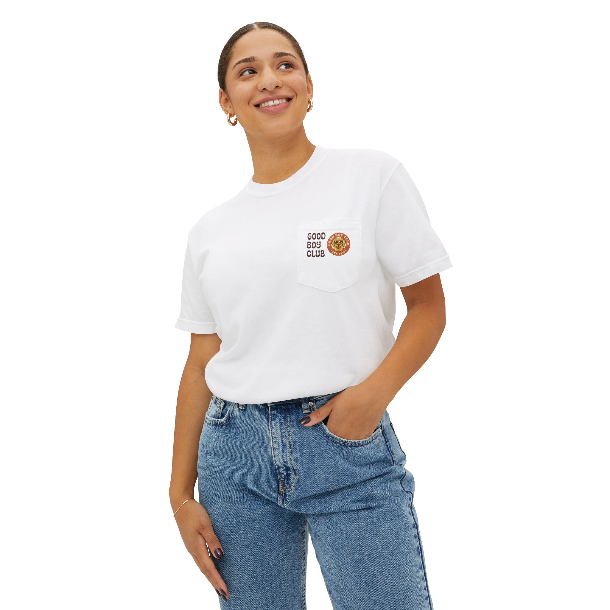 Camping Sunset Band Pocket T-Shirt | Back Graphic Outdoor Scene